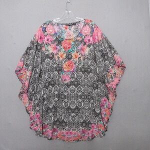 Tolani Collection Poncho Top XL Floral Boho Beachy Mix Print Flowy Modal Relaxed